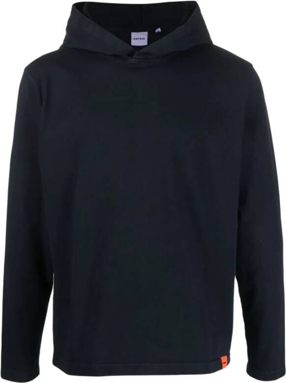 Aspesi Comfortabele katoenen hoodie Zwart Heren