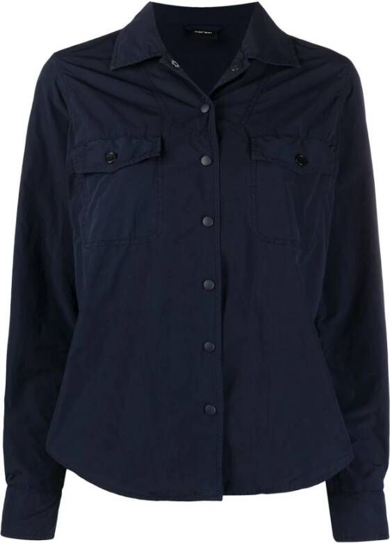 Aspesi Denim Oversized Shirt voor Sportieve Vrouwen Blauw Dames