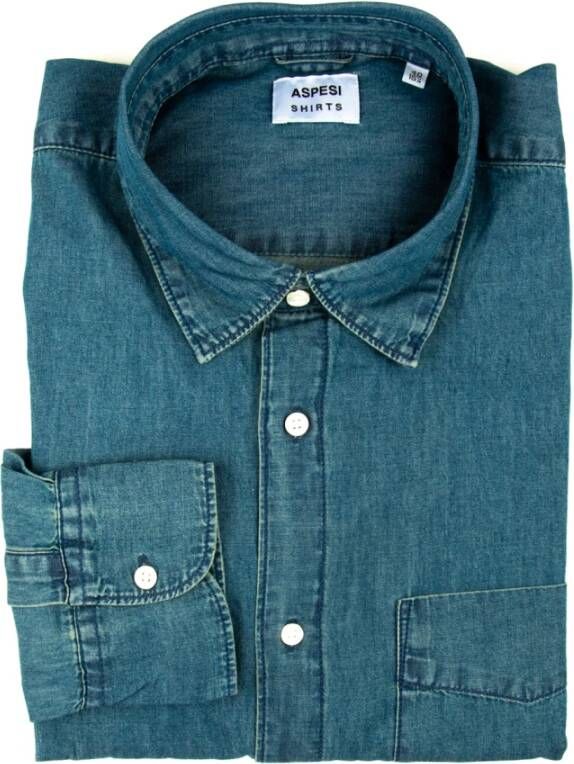 Aspesi Denim Shirts Blauw Heren
