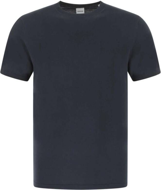 Aspesi Donkerblauw Katoenen T-Shirt Klassieke Stijl Blauw Heren