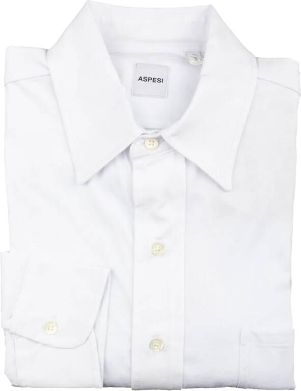 Aspesi Elegante Katoenen Oxford Formele Overhemd Wit Heren
