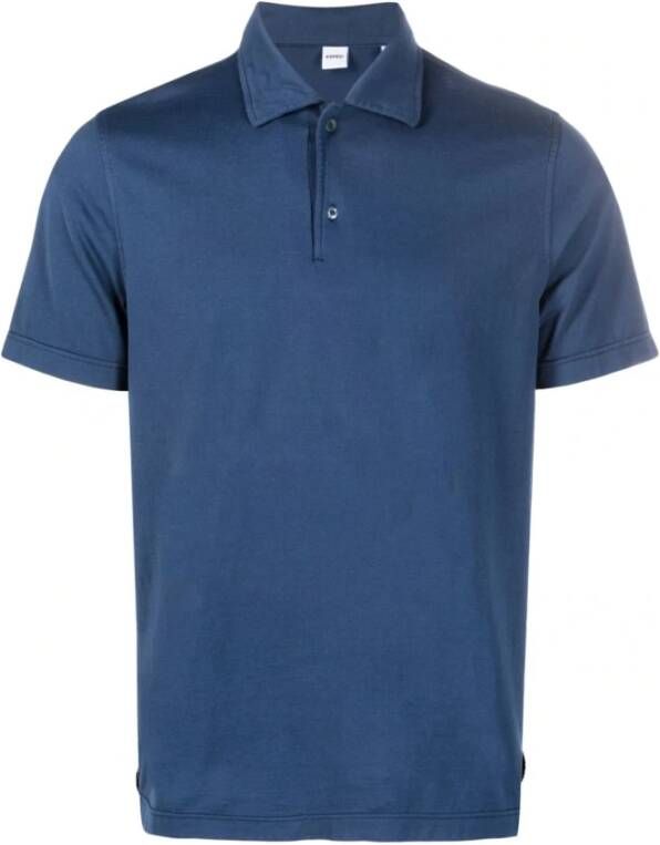 Aspesi Interlock Polo Shirt Blauw Heren