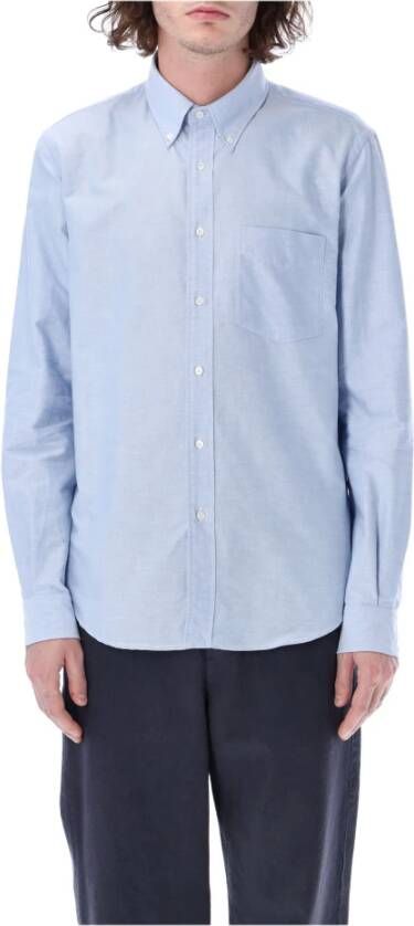Aspesi Lichtblauw Ss23 Oxford Katoenen Overhemd Blauw Heren