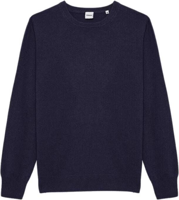Aspesi Luxe Cashmere Crewneck Sweater M1054568 Blauw Heren