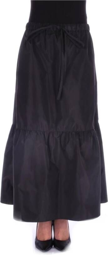Aspesi Maxi Rok met Verstelbare Taille Zwart Dames