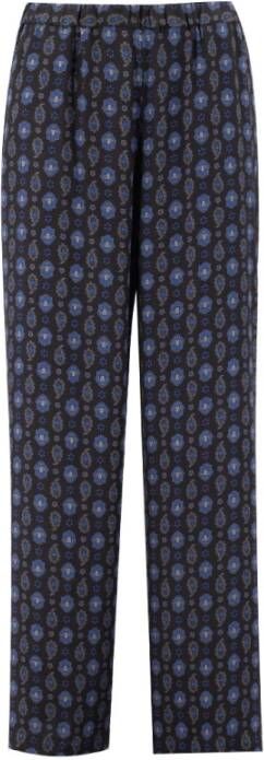 Aspesi Pyjama Print Leren Broek Blauw Dames