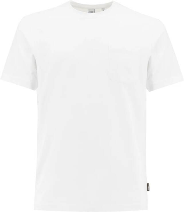 Aspesi Slim Fit Crew Neck T-Shirt met Borstzak White Heren