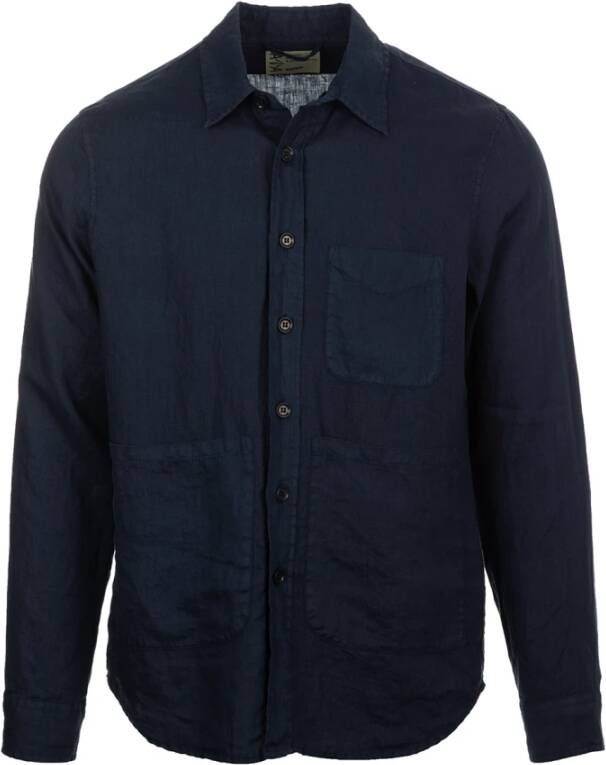 Aspesi Upgrade je casual garderobe met dit katoenen gabardine UT-shirt werkshirt Blauw Heren