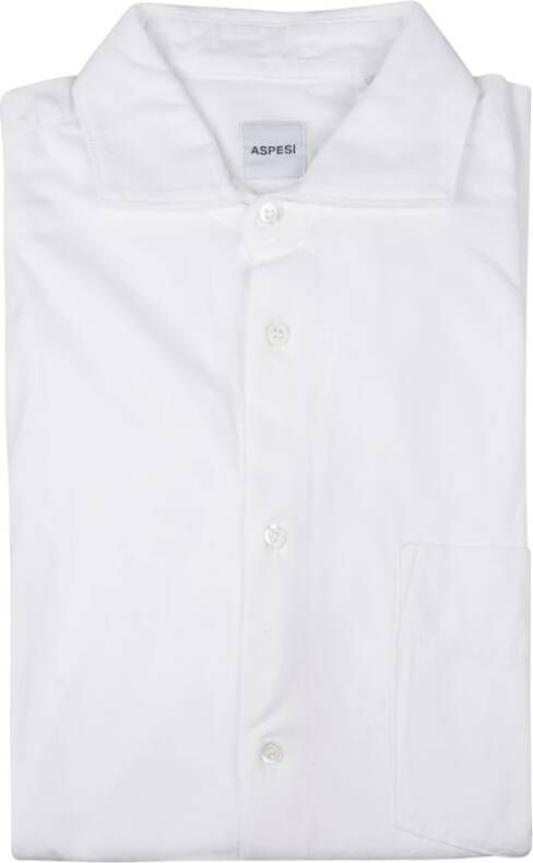 Aspesi Witte Katoenen Overhemd met Cutaway-kraag White Heren