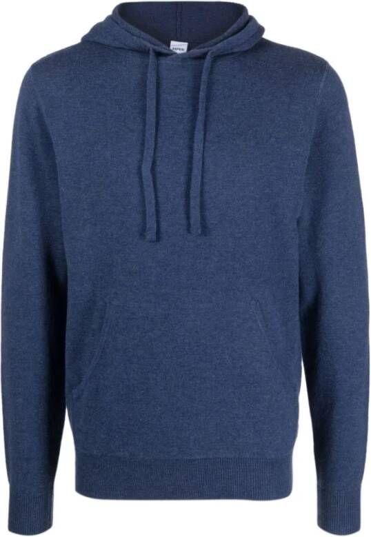 Aspesi Wollen hoodie met zakken Blauw Heren