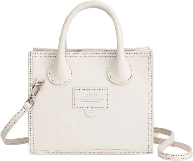 ATP Atelier Witte Vacchetta Handtas Stijlvol en Elegant White Dames