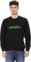 Automobili Lamborghini Black Cotton Sweater with Crewneck Front Print and Logo Insert on Sleeve Zwart Heren - Thumbnail 1