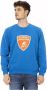 Automobili Lamborghini Blauwe Katoenen Crewneck Sweatshirt met Maxi Logo Print Blue Heren - Thumbnail 1