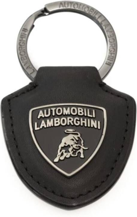 Automobili Lamborghini Logo Shield Sleutelhanger Zwart Gelakt Black Heren