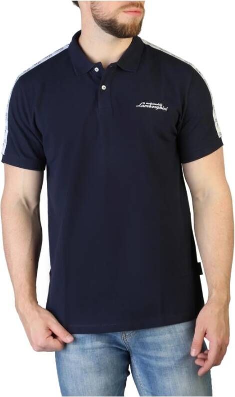 Automobili Lamborghini Klassiek Katoenen Polo Shirt voor Blue - Foto 4