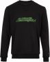 Automobili Lamborghini Black Cotton Sweater with Crewneck Front Print and Logo Insert on Sleeve Zwart Heren - Thumbnail 3