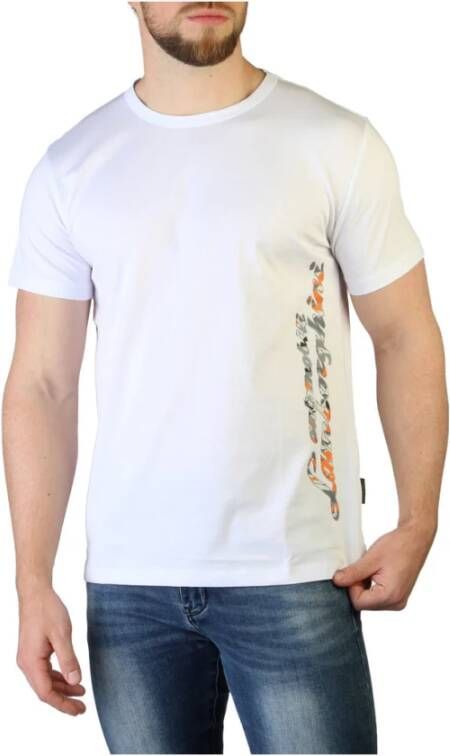 Automobili Lamborghini Effengekleurd Ronde Hals T-Shirt White Heren