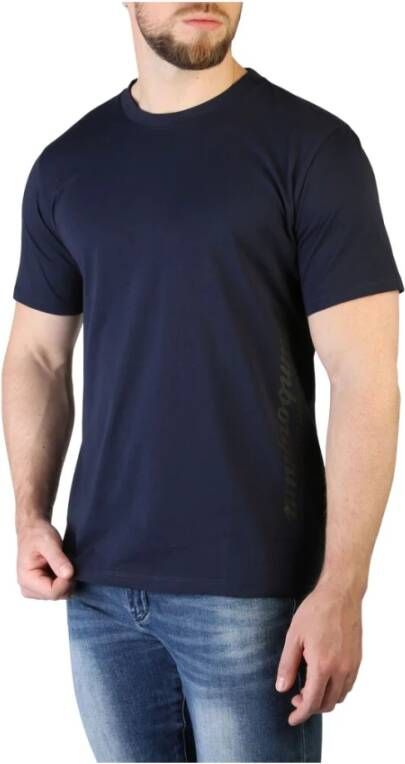 Automobili Lamborghini Katoenen T-shirt met Zichtbaar Logo Blue Heren