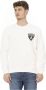 Automobili Lamborghini White Cotton Sweater with Shield Logo Print and Rear Lettering Wit Heren - Thumbnail 3
