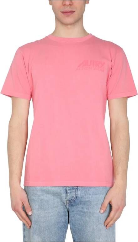 Autry "34unburnt Logo T-shirt" Roze Dames