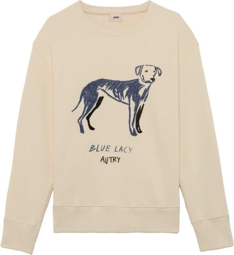 Autry Blauwe Kant Katoenen Sweatshirt Beige Heren