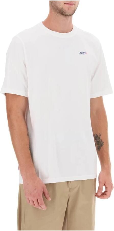 Autry Iconisch Katoenen T-Shirt met Logo Label White Heren - Foto 3