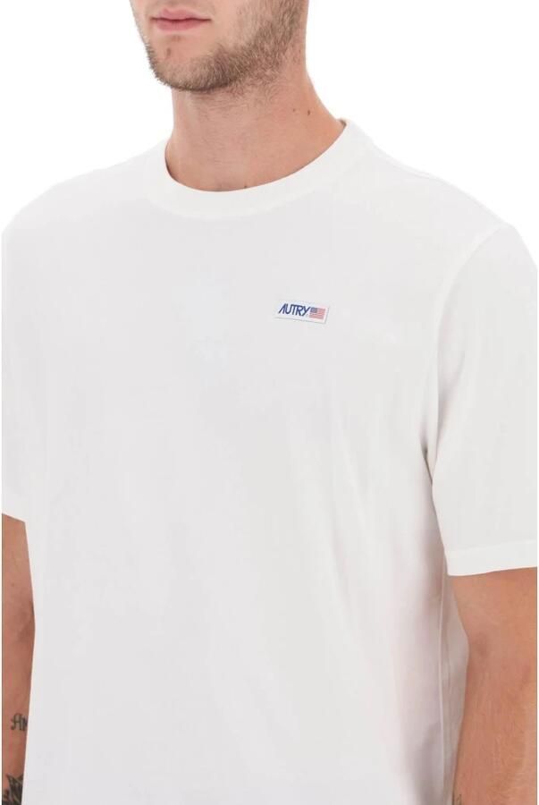 Autry Iconisch Katoenen T-Shirt met Logo Label White Heren - Foto 2