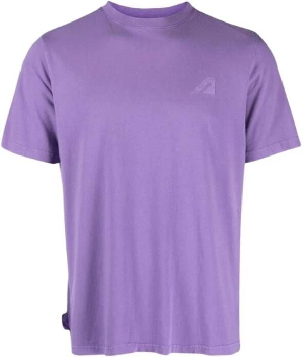 Autry Vintage Katoenen T-shirt in Paars Purple Heren