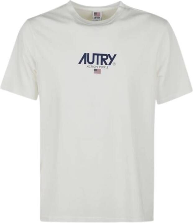 Autry "Witte katoenen T-shirts en poloshirts" Wit Heren