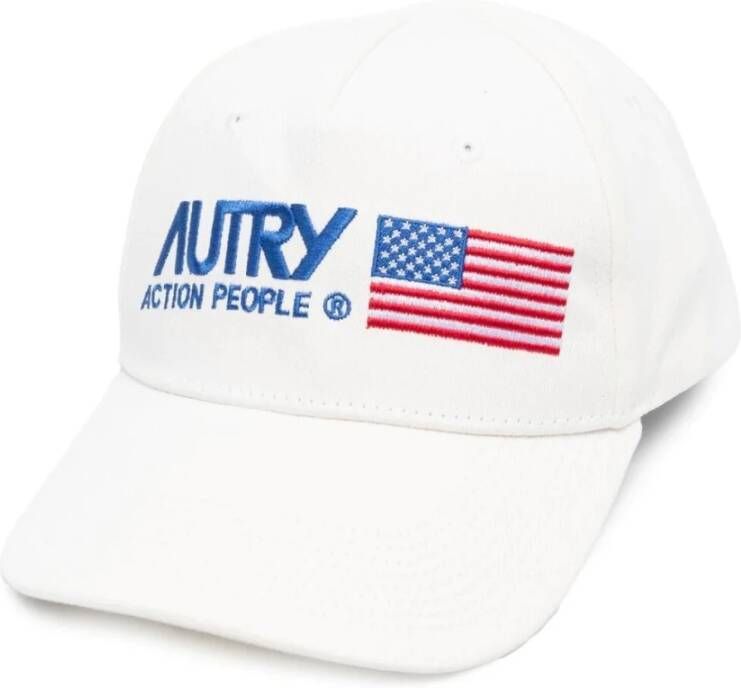Autry "Geborduurde Katoenen Baseball Cap" Wit