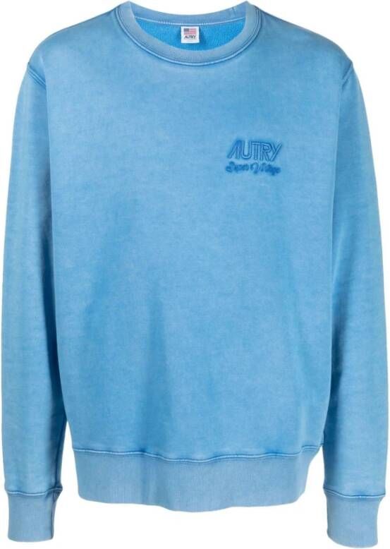 Autry Gezellig Vintage Embro Sweatshirt Blauw Heren