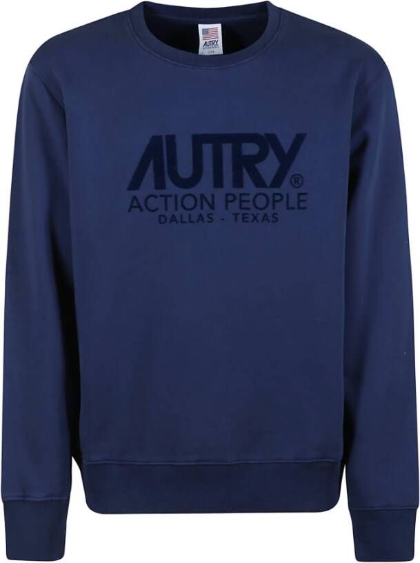 Autry Iconisch Flock Sweatshirt Blauw Heren