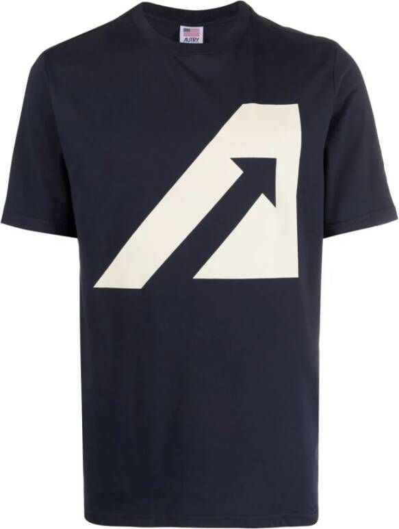Autry Klassiek Heren T-Shirt Tijdloos Design Blauw Heren
