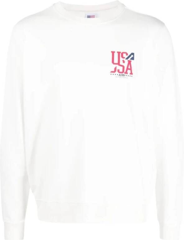 Autry Klassieke Witte Katoenen Sweater Wit Heren