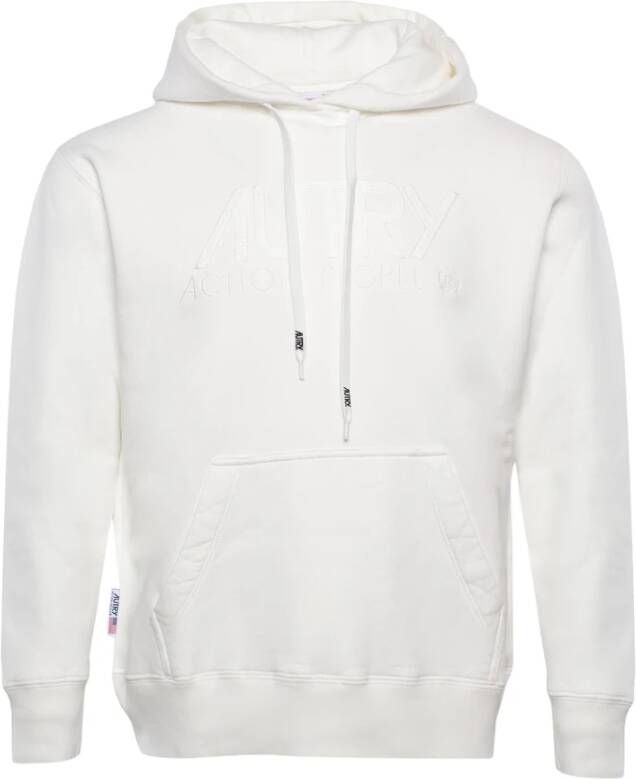 Autry Logo-geborduurde katoenen hoodie Wit Dames