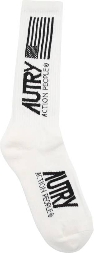 Autry Natuurlijke witte katoenen sokken Wit Unisex