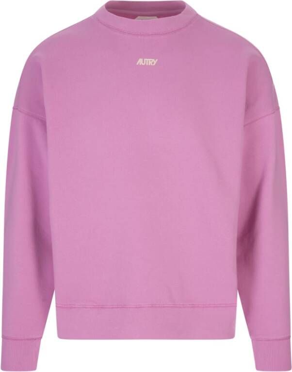 Autry Roze Fleece Crewneck Sweatshirt Roze Dames
