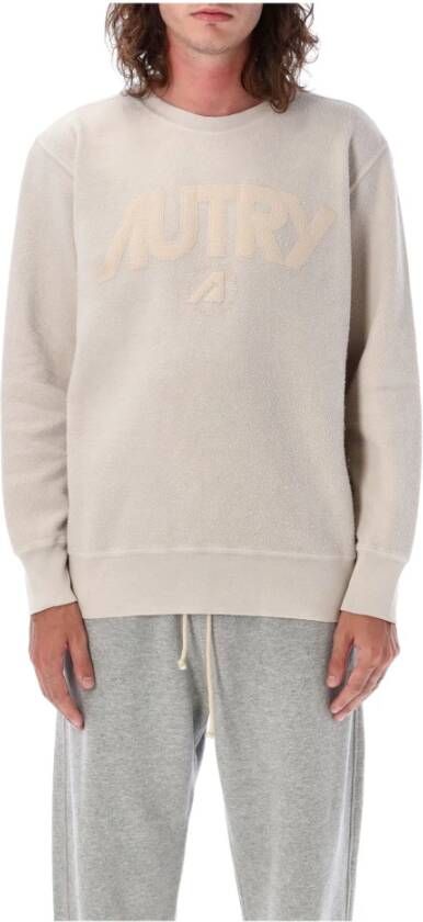 Autry Storm Grey Vintage Logo Crewneck Gebreide Kleding Grijs Heren