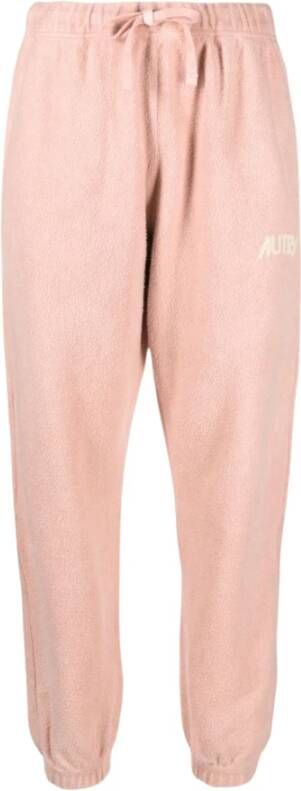 Autry Roze Katoenen Sweatpants met Elastische Tailleband Pink Dames