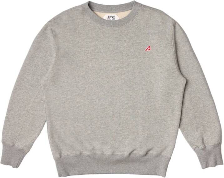 Autry Grijze Geribbelde Sweatshirt met Logopatch Gray Heren