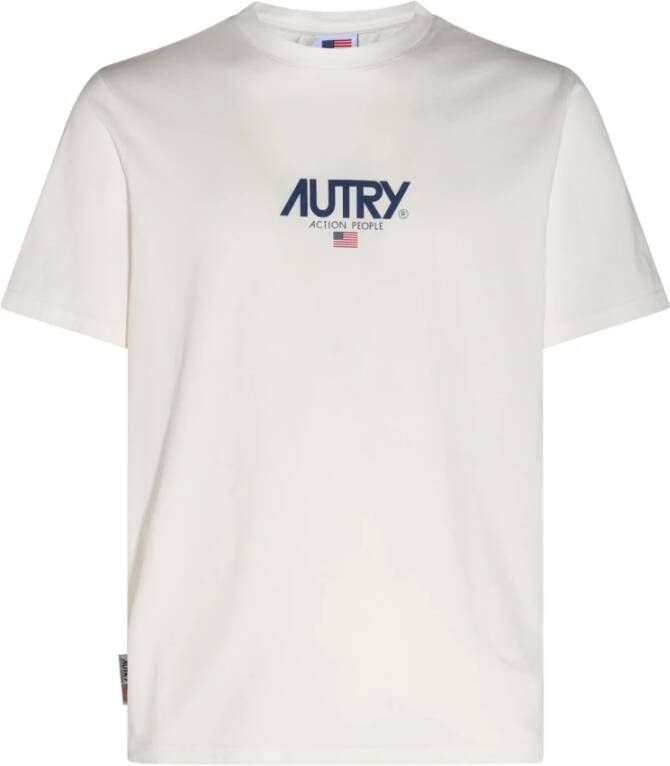 Autry "Witte katoenen T-shirts en poloshirts" Wit Heren