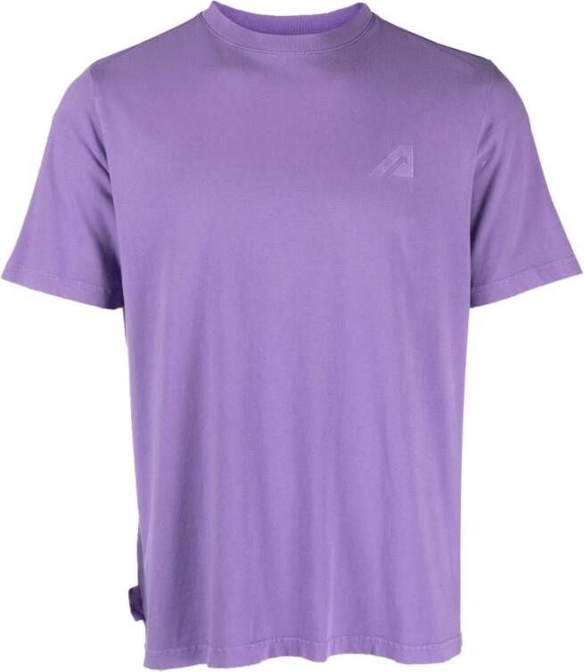 Autry Paars Katoenen Logo T-Shirt Purple Heren