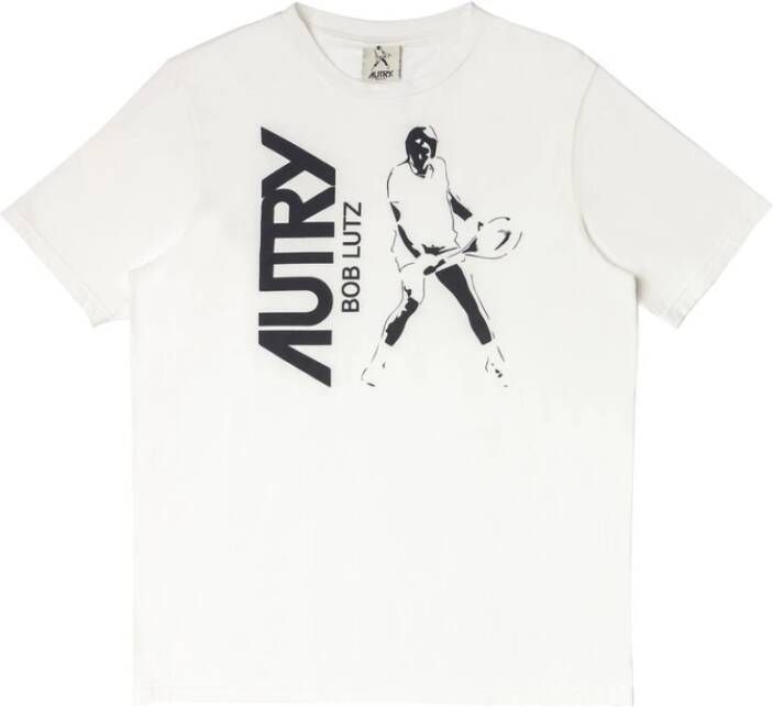 Autry Witte Katoenen T-shirt met Voorkant Print White Heren