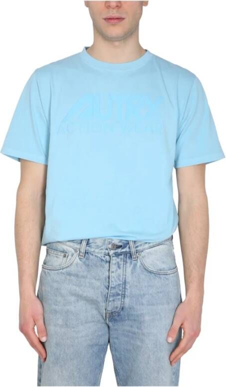 Autry Unburnt Crew Neck T-Shirt Blauw Unisex