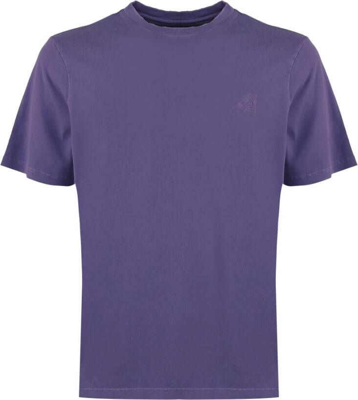 Autry Vintage Katoenen T-shirt in Paars Purple Heren