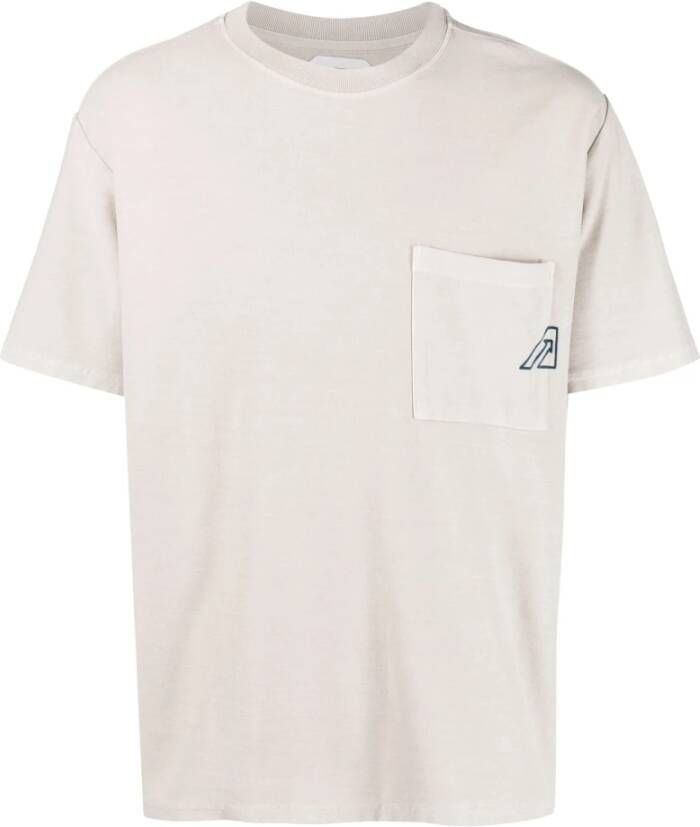 Autry Vintage Logo Patch T-Shirt Beige Heren