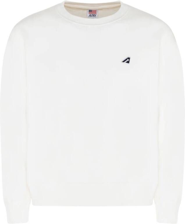 Autry Witte Crewneck Sweatshirt met Logo Patch White Heren