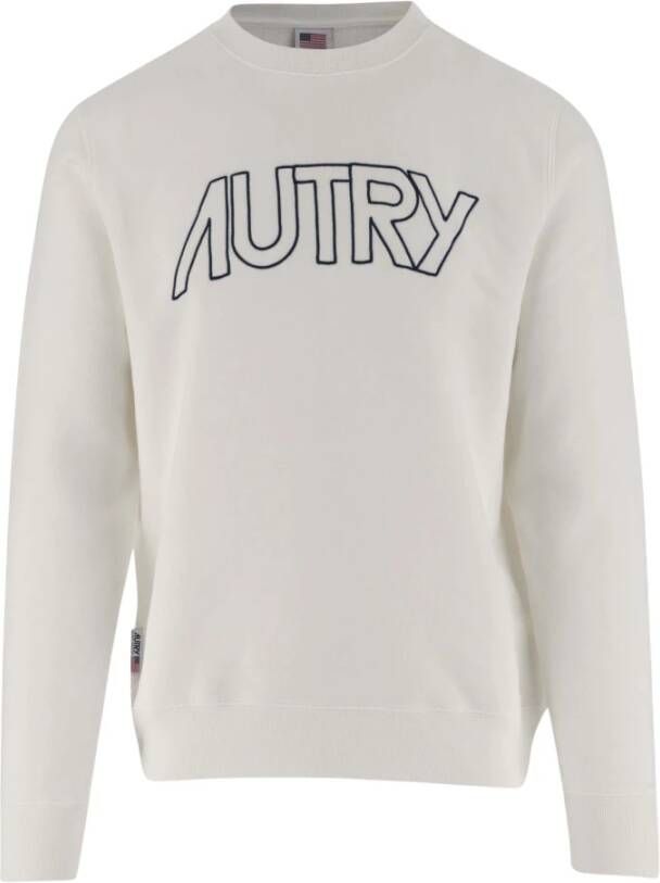 Autry Witte Katoenen Sweatshirt met Logo Detail Wit Heren