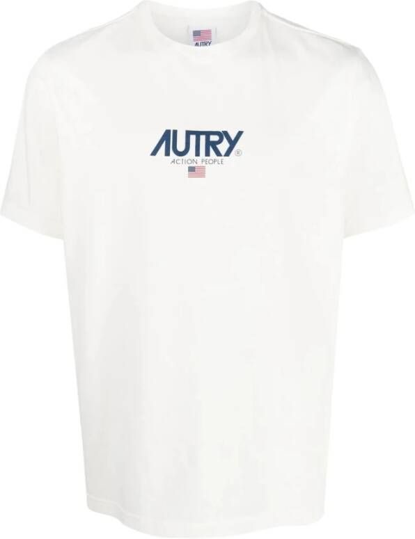 Autry Witte Tops met Logo Print Wit Heren