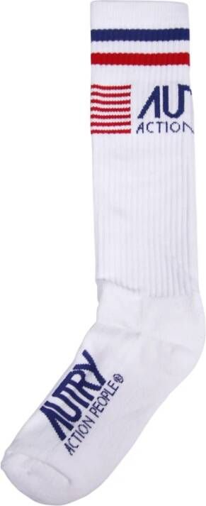 Autry Witte Blauwe Sokken Icon Upgrade je sokkenspel Wit Heren